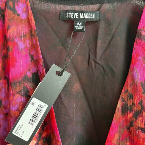 Steve Madden Pink Floral Blouse Medium NWT - Picture 3 of 8